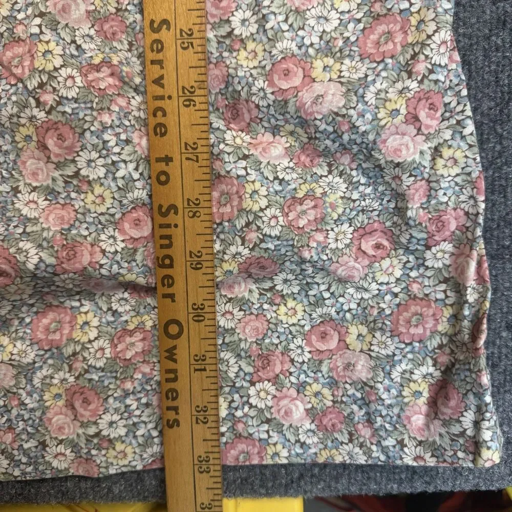 Vintage Colonial Prairie Peasant 70s 80s Girls Dress Floral Long Sleeve Sz 1 USA